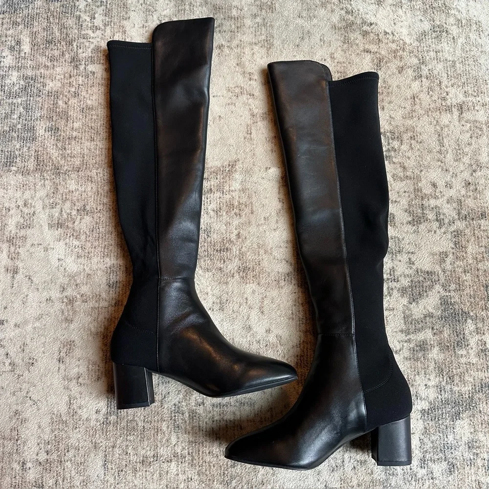 Stuart Weitzman City Block Boot Nappa Leather Over The Knee Boot In Black Size 6 - Picture 5 of 9